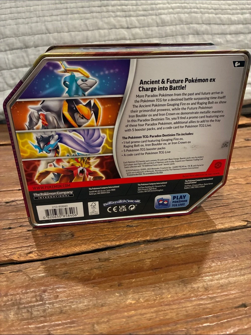 Pokémon Paradox Destinies Tin - Iron Boulder - empty